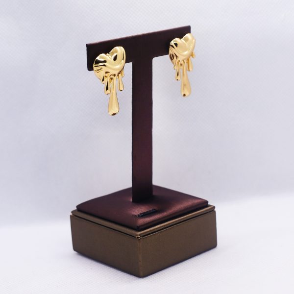 Duo-tone melting heart earrings - Image 2