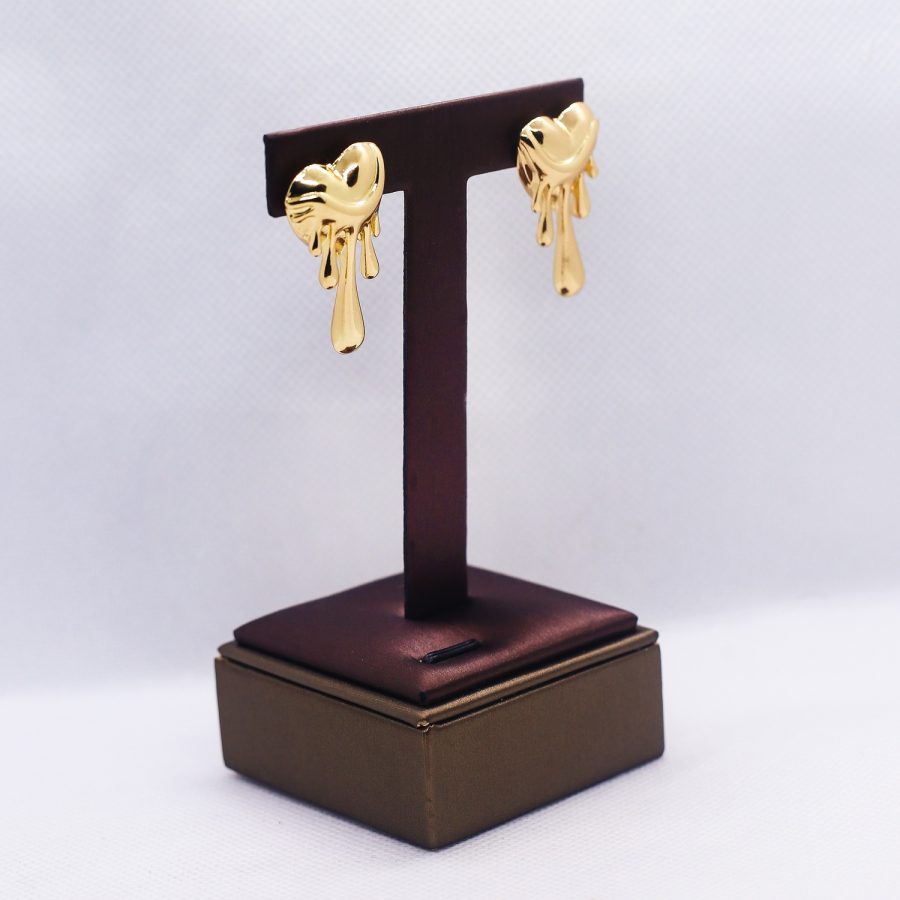 Golden Melting heart earrings - Image 2