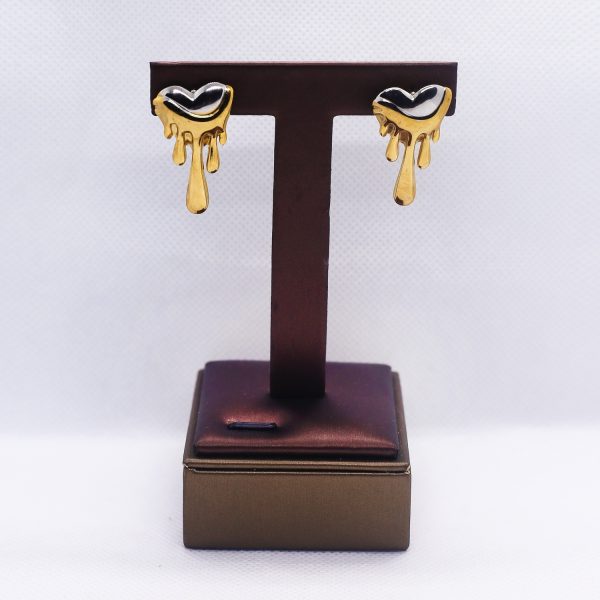 Golden Melting heart earrings