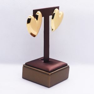 Golden heart large earrings