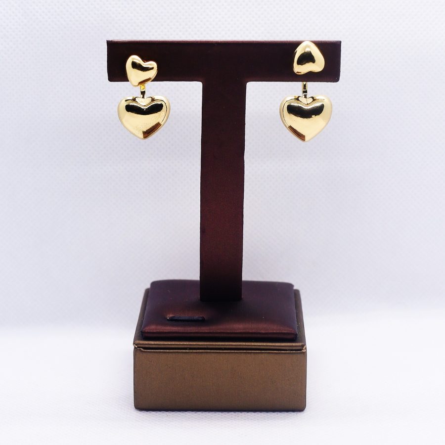 Sweetheart golden drop earrings