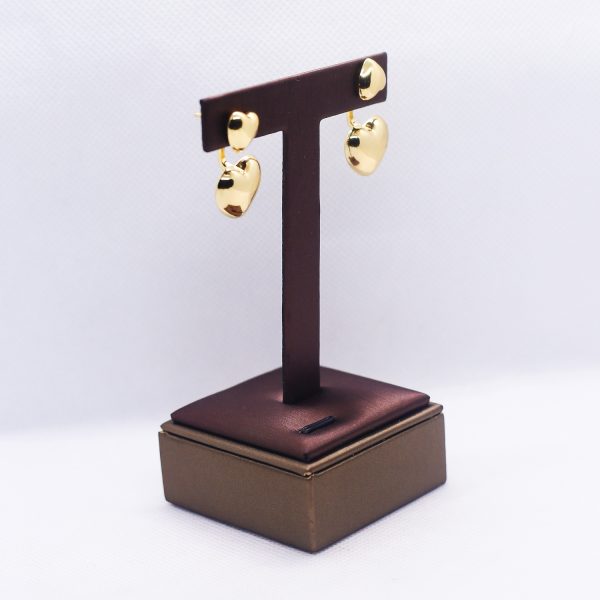 Sweetheart golden drop earrings - Image 2