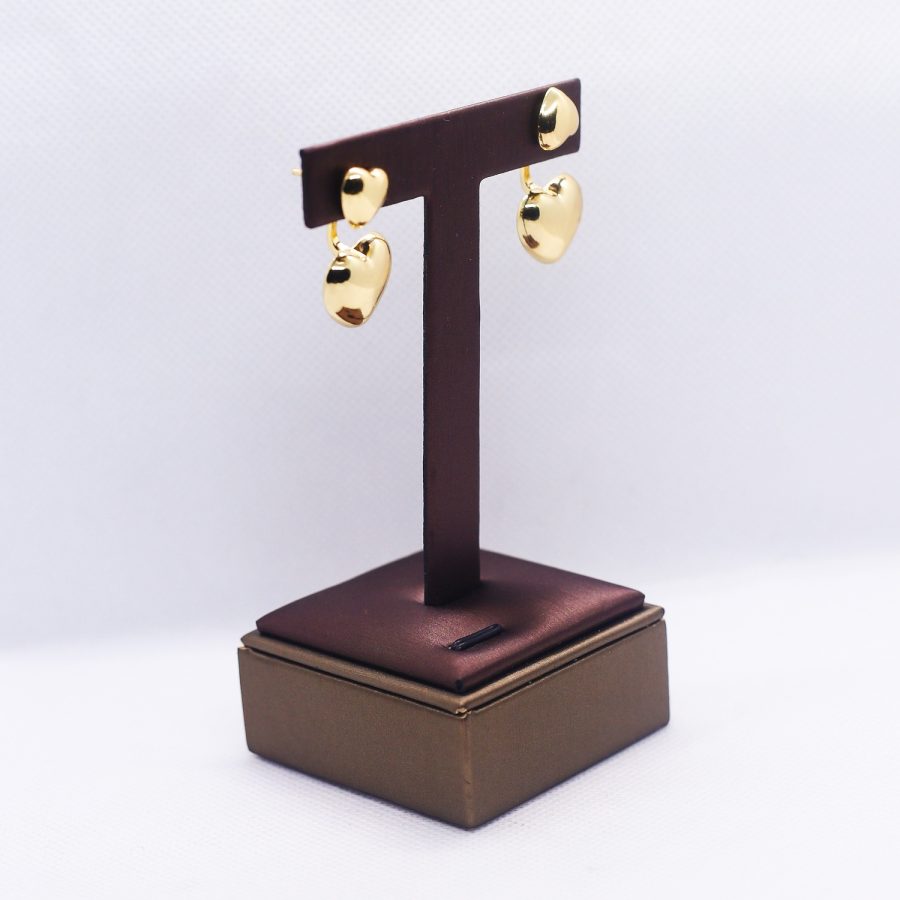 Sweetheart golden drop earrings - Image 2