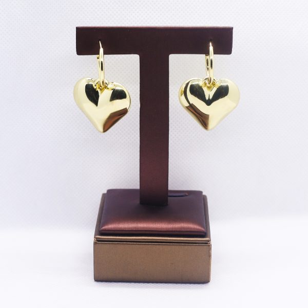 Sweetheart golden drop earrings