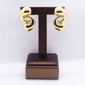 Golden S drop earrings