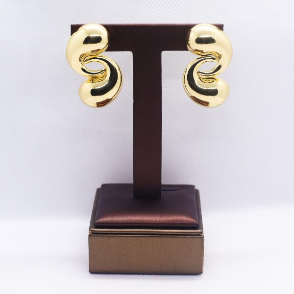 Golden S drop earrings