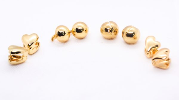 Half ball golden sleeper earrings - Image 2