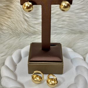 Half ball golden sleeper earrings