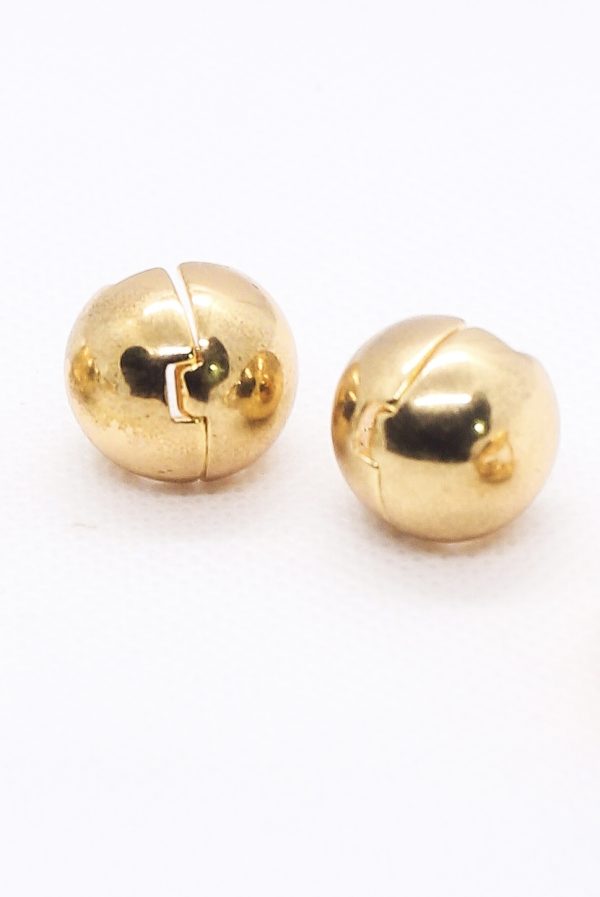 Half ball golden sleeper earrings - Image 3