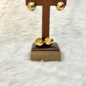 Half ball golden sleeper earrings