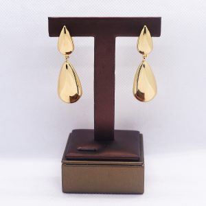 Golden tear-drop dangler earrings