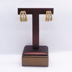 Duo-tone half hoop earrings