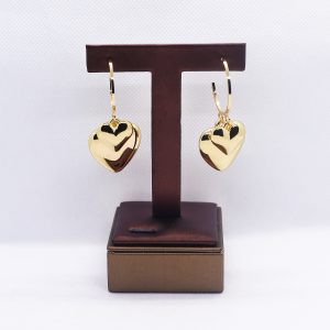 Hoop with dangling hearts earrings
