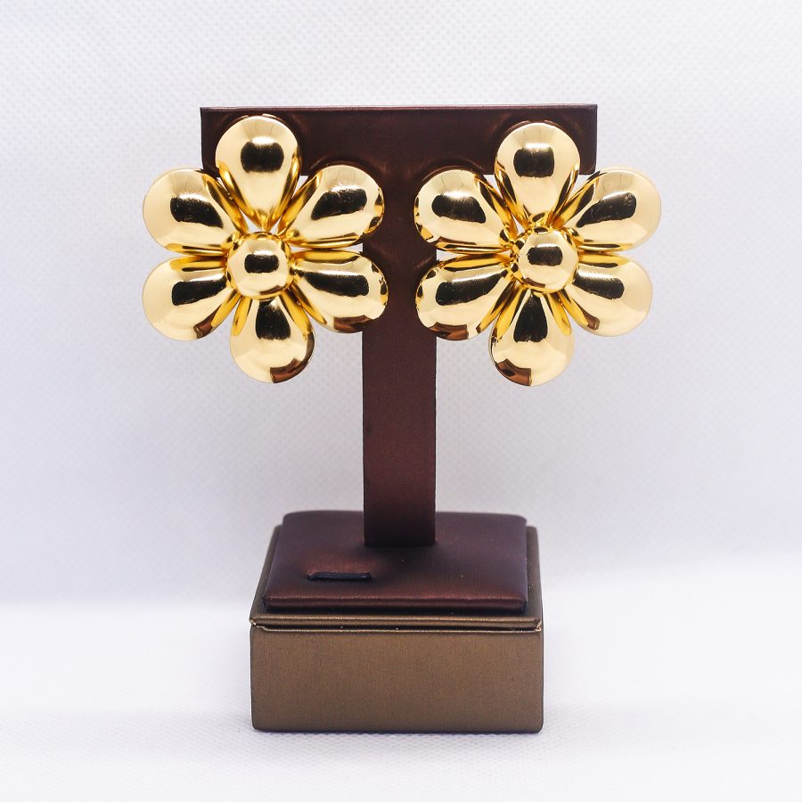 Golden chunky butter-cup earrings