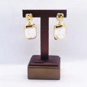 Square pearl dangle earrings