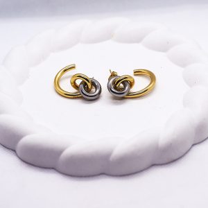 Di-Chromatic knot design earrings