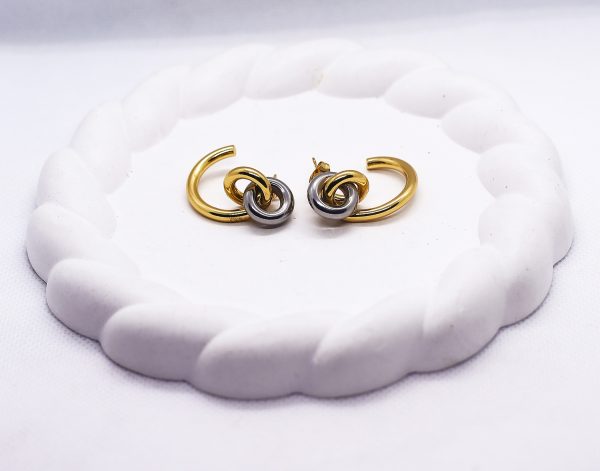 Di-Chromatic knot design earrings