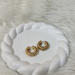 Golden tire earrings