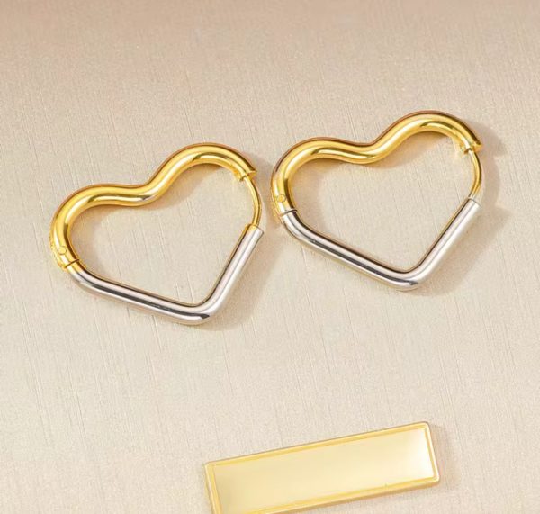 Love hoop duo-tone earrimgs