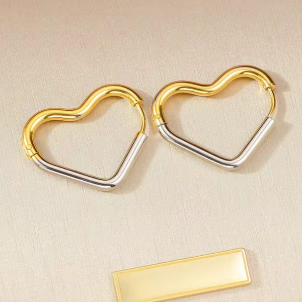 Love hoop duo-tone earrimgs